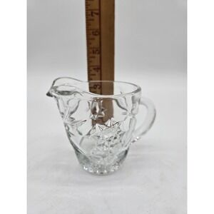 Vtg‎ Anchor Hocking Pressed Glass Creamer Star & Sunburst Star of David Pattern